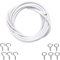 iPEAK Curtain Wire Net Curtain Wire Cord Cable with Hooks and Eyes, White (5 Meter)