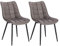 WOLTU Esszimmerstühle 2er Set, für Wohnzimmer Küche Esszimmer, Küchenstühle gepolstert mit Rückenlehne, Sitzfläche aus Kunstleder, mit Metallbeinen, bis 150 kg belastbar, Dunkelgrau