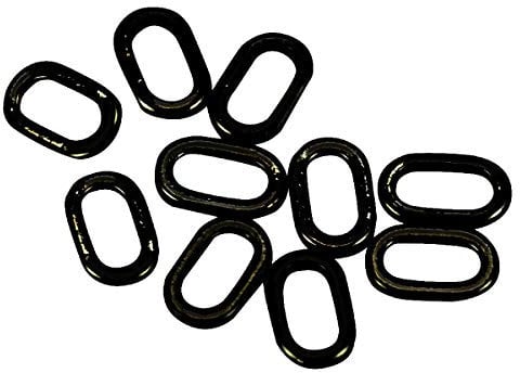 Mikado 25x 4,5mm ovale Vorfachringe Round Rig Rings schwarz matt