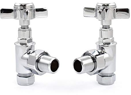 Hot Flow | Bayou Cross-Head Traditional Manual Radiator Valves (Pair) (Chrome)