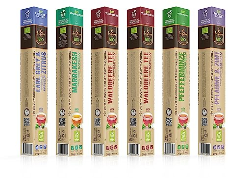 SanSiro BIO Tee PROBIERSET| für Nespresso | 60 Kaffeekapseln | BIO kompostierbar | CO2-neutral produziert | umweltfreundlich
