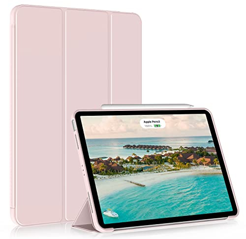 ZOYU Coque pour iPad Air 6ème Génération 11 Pouces 2024/ iPad Air 5è 2022/ Air 4è Génération 2020 10.9 Pouces, Coque Étui pour iPad Air 6/5/4 Gén 2024/2022/2020, Réveil/Veille Automatique, Rose