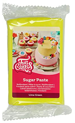 FunCakes Pasta di Zucchero Lime Green: facile da usare, liscia, flessibile, morbida e pieghevole, perfetta per decorare torte, halal, kosher e senza glutine. 250 gr