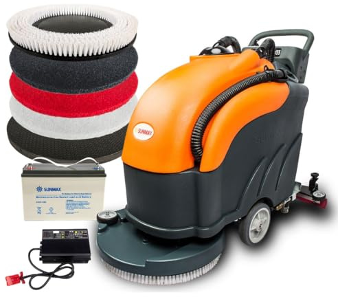 SUNMAX 22 Walk-Behind Commercial Floor Scrubber Machine, 31 Squeegee