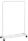 SONGMICS Kleiderständer, Kleiderstange auf Rollen, Garderobenständer Metall, Rollgarderobe 91 cm breit, mit Ablage, 2 Rollen mit Bremse, Stange bis 40 kg belastbar, weiß HSR025W01