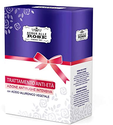 Acqua alle Rose, Cofanetto Skin Care Viso Anti-Età, Kit con Azione Anti-Rughe Intensiva, Crema Anti-Rughe Lifting con Acido Ialuronico Vegetale, 50 ml, e Maschera in Tessuto Idratazione Intensiva