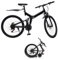 BJTDLLX 26 Zoll Faltrad Klapprad 21-Gang V Bremse Fahrrad Folding Mountain Bike MTB Klappfahrrad Rennrad für Herren, Damen, Mädchen, Jungen