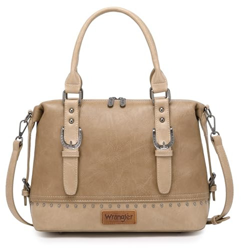Wrangler Hobo Umhängetasche mit Tragegriff oben, kleine Umhängetasche, Handtasche für Damen, Coyote Indian Khaki, Einheitsgröße