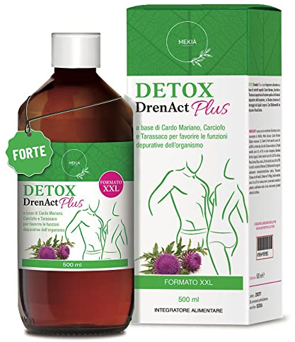 Mekià® Potente Drenante Forte - Integratore Detox 500 ml (XXL) - Depura Fegato - Contro la Ritenzione Idrica - Elimina Liquidi in eccesso - Anticellulite - Drenante Gambe