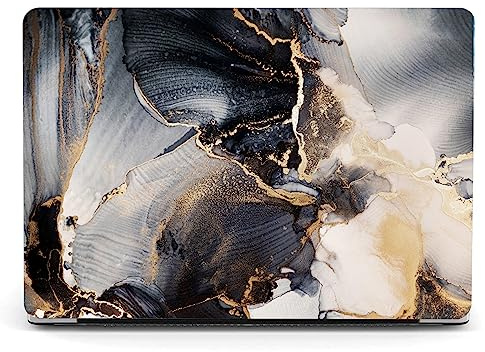 Berkin Arts Kompatibel mit MacBook Air 13 Zoll Hülle, 2022, 2021, 2020-2018 Freisetzung A2179/A2337 M1 mit Touch ID Tastaturschutz & Displayschutz Maximalismus Marmor und Gold Barock