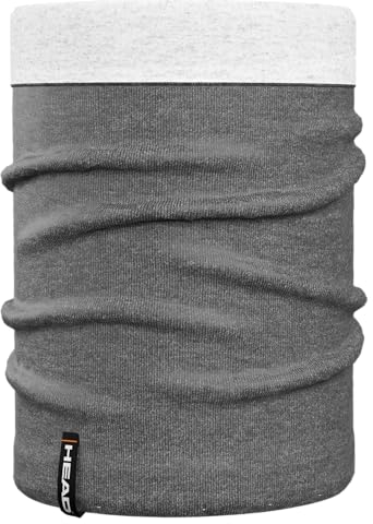 HEAD Neckwarmer Doubleface, Multifunktionstuch OneSize Unisex Schlauchschal Herren Damen Winter Neckwarmer Winddicht Skifahren Radfahren Super Soft Extra Warm Tube Schlauchtuch (Grau)