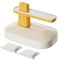 Kasmole Rags Replaceable Cleaning Brush - Ergonomic Scouring Grease Brush and Rags - Kitchen Grease Removing Supplies Cleaning Rags for Dishwasher, Dining Table, Window, Kitchen Countertop
