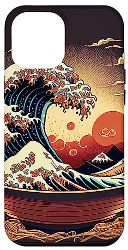 iPhone 15 Pro Max Ramen Great Wave Japan Illustration Case