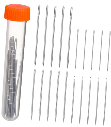 Operitacx 20piezas Agujas De Coser Para Cuero Agujas Triangulares Con Forma De Unidades Con Botella Para Trabajos Manuales De Marroquinería