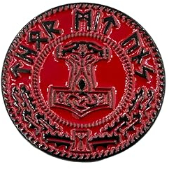 Patch Nation Thor's Martello Mjolnir Nordica Vichingo Metallo Spilla Distintivo Pin Badge (Rosso)