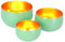 Marrakesch 3er Set Teelichthalter aus Metall 13,5 cm groß Mint Gruen | 3 x Windlicht als Frühling Wohnzimmer Tisch Deko | Exquisite Bunte Windlichter für Teelichter als Osterdeko Dekoartikel