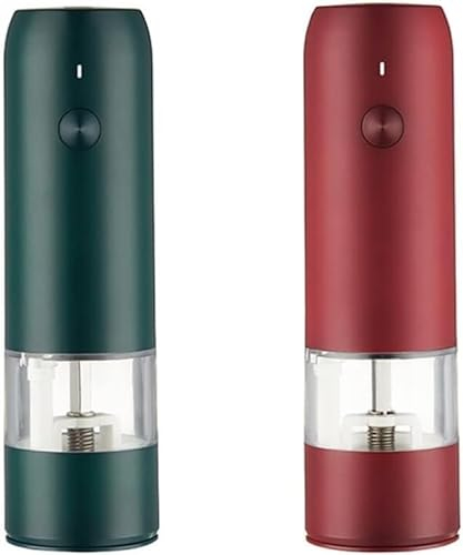 MFYHMY Molinillo de pimienta y sal eléctrico, molinillo de especias con carga USB, molinillo de pimienta con aspereza ajustable, herramientas de cocina, 2 uds. (Color : C)