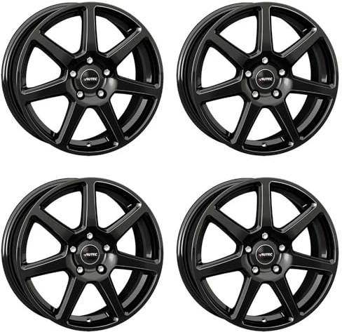 4x AUTEC Felgen Alufelgen TALLIN ECE 6.0x16 ET43 5x112 Schwarz kompatibel mit VW Golf VI Caddy Touran Passat Golf VII Golf V T-Roc Golf VIII Je