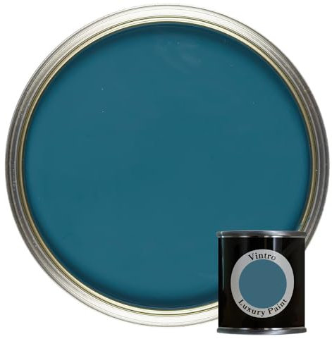 Vintro Paint | Luxury Matt Emulsion | Smooth Chalky Finish | Multi Surface Paint | for Walls, Ceilings, Wood and Metal | 125ml (Blue - French Navy)