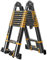 Teleskopleiter, Mehrzweck-Teleskopleiter, ausziehbare Klappleiter, Aluminium, leicht, tragbar, A-Rahmen/gerade Teleskopleiter, Tragkraft 200 kg, 5 Größen (Größe: 3,3 m + 3,3 m)