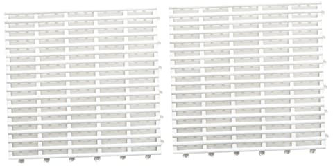 STOBAZA 2pcs Carpet No Shower Pad Bathing Floor Mat Interlocking Bathroom Tiles Interlocking Floor Mats Non- Bath Mat Bathroom Floor Mat Non- Slip Bath Mat Bathroom Mats Foot Pad Pvc White