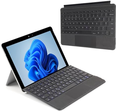 TECHGEAR Surface Go Keyboard for Microsoft Surface Go 1 2 3 4, Slim Wireless Bluetooth Keyboard Type Cover, 7 Color Backlight, Precision Multi-Touch Trackpad/Touchpad, QWERTY
