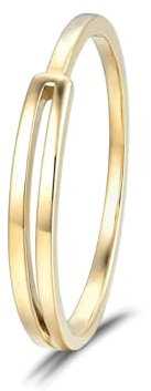 Wycian Ring Mit Gravur Für Frauen, Gold Ring 18 Karat 2.58Mm Größe 49 (15.6) Gravur Für Jahrestag Damenring Mit Gravur