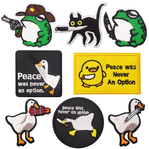 Anwlki 8 Stück Patches Klett Patch, lustig süß gestickte Aufnäher taktische Moral Klettverschluss-Aufnäher für Rucksäcke, Taschen, Geschirre, Westen, Militäruniformen, Jacken, Jeans, Hüte