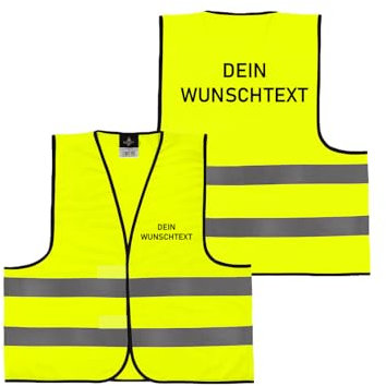 Alsino Warnweste mit eigenem Aufdruck - Rücken + Front - Für Sicherheit oder Partymeile