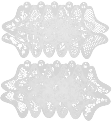 BELLIFFY 10-teiliges Gesichtsbemalungsschablonen-set Wiederverwendbare Schablonen Für Make-up Körpermuster Temporäre Tattoos Und Kunstmalerei