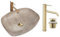 GTM Design Aufsatzwaschbecken Matt Set mit Waschtischbatterie und Stopfen - Aufsatzwaschbecken Oval für Badezimmer – Modern Waschbecken ohne Hahnloch - Waschbecken mit Armature - Modell 3