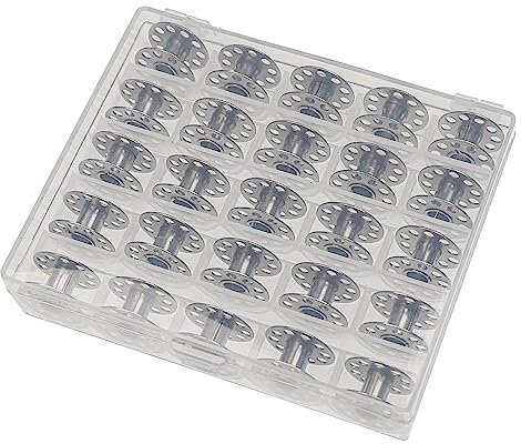 vhbw Aufbewahrungs-Box kompatibel mit Pfaff Ambition Essential, 155, 1,5, 1 Nähmaschinen-Spulen - inkl. Unterfaden-Spulen, Metall