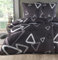 Kuscheli® Bettwäsche 135x200 4 teilig, Mikrofaser Bettwäsche Set, Bettbezug 135 x 200 & Kissenbezügen 80x80, ÖkoTex Zertifiziert, Design Dreieck Anthrazite