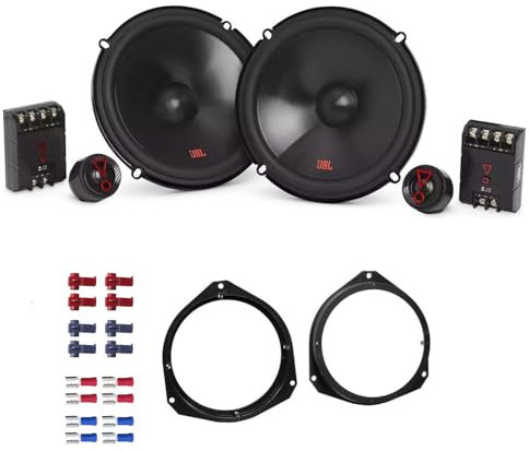 JBL Stage3 607C Lautsprecher mit Einbauset passend für FIAT 500 (312) ab 2007 Türen vorne 500 Watt 165mm 2 Wege Kompo
