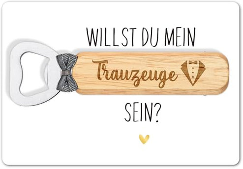 Trauzeuge Fragen Flaschenöffner Karte Mann Willst du mein Trauzeuge sein Geschenk Karte Holz Bieröffner Kapselheber Holzgriff Öffner Trauzeugen Geschenk Mann für Hochzeit JGA Junggesellenabschied