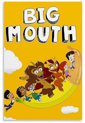URAUIH Big Mouth Anime-Poster, Schlafzimmer, Wohnzimmer, Wandkunst-Deco-Poster, 30 x 45 cm, ungerahmter Stil