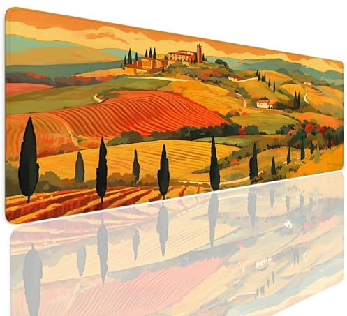 Tapis de Souris Gaming XL 700x400x4mm Petit sous Main Bureau, Gamer Mouse Pad Base en Caoutchouc Antidérapant Étanche Mouse Mat Accessoire Bureau pour Ordinateur, PC, Jeux, étude, Maison Paint 4-839