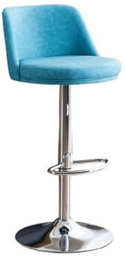 GEK208130 Multiusos Taburete de Bar con Respaldo Giratorio de elevación de 60-80cm, Silla Moderna Ligera de Lujo for el hogar, Silla Tipo Isla de Cocina, Silla Alta de Hierro Moderno(Blue)