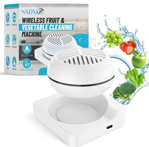 NSDXK Lavadora De Frutas Y Verduras, Dispositivo Limpiador Portátil Inalámbrico USB Con Tecnología De Purificación Iones OH Para Lavar Frutas, Verduras, Arroz Y Carne
