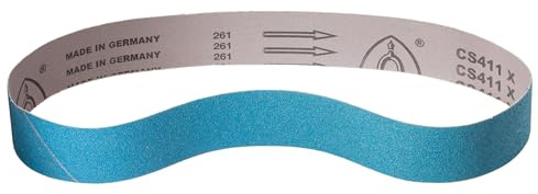 Klingspor Zirkon CS411X Bande abrasive professionnelle pour ponceuse à bande 50 x 686 mm Grain 120 Pour métal et acier Dessous en tissu robuste