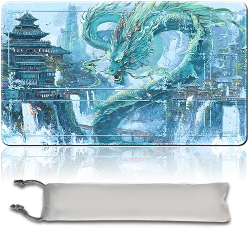 MTG Spielmatte Premium XXL Gaming Matte (60x35cm) - Hochauflösendes Fantasy Design - rutschfeste Gummimatte für TCG/CCG/MTG (with Zone,mtg50-2)