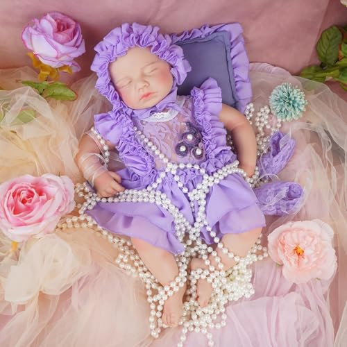 YaLuoQian GanzköRper Silikon Reborn Baby Puppe 47 cm Vollsilikon Baby MäDchen Handgemachte Realistische Wiedergeborene Puppe