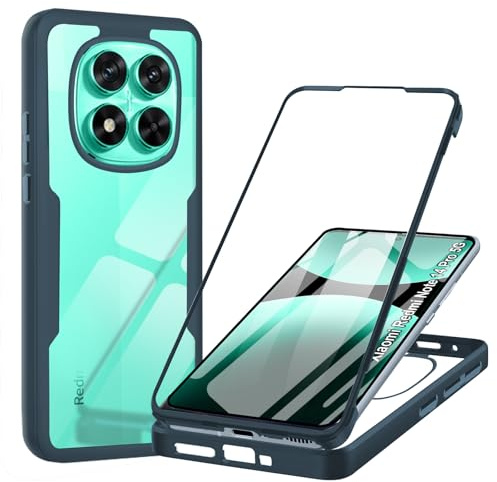 Yutwo Coque pour Xiaomi Redmi Note 14 Pro 5G Antichoc Housse avec Protège-écran 360 Full Body Protection Etui Robuste Double Face Transparent TPU Case pour Redmi Note 14 Pro 5G, Vert