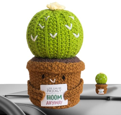 DAWCBVJQ Cactus de Ganchillo | Muñeca Tejida Motivador | De Escritorio Hecho A Mano En Forma De Cactus para Niños Adolescentes Y Practicantes De Mindfulness
