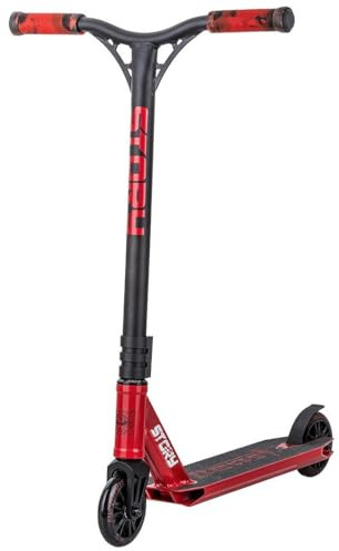 Story Stunt Scooter Beast | Hochleistungs-ABEC-9-Kugellager | 360°-Lenker für Freestyle | Langlebige 6061 Aluminiumlegierung (Rot)