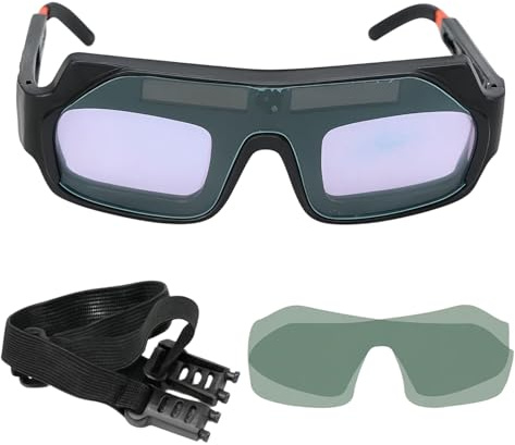 QhgPnt Welding Goggles, Adjustable Welding Glasses with 10 Protective Lenses and Headband, Auto Darkening Welding Mask for Welders, For Various Welding Applications