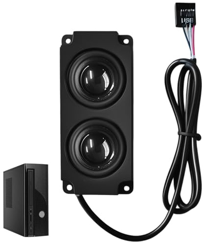 BAIFULAI Stereo Versteckte Art Kleine Lautsprecher: 100×45×22 mm 9 Pin Mini Computer Lautsprecher mit Lautstärkeregelung USB Powered, Mini Doppellautsprecher für Desktop Case Audio