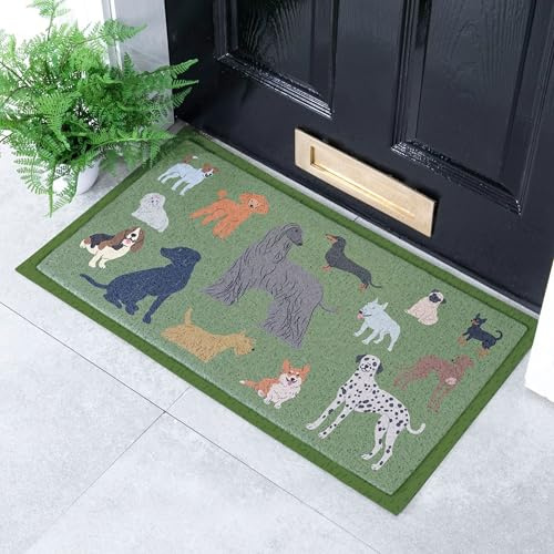 Artsy Mats Dog Breeds Pattern Indoor & Outdoor Door Mat - Incredibly & Weatherproof Doormats - Non Slip Mat, (70x40 cm)