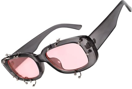YIGZYCN Niet-Sonnenbrille mit Nieten, polarisierte Gläser, Unisex, UV400-Schutz, Auge für Mode-Liebhaber, Hiphop-Accessoire, Streetwear, Sonne für Männer und Frauen
