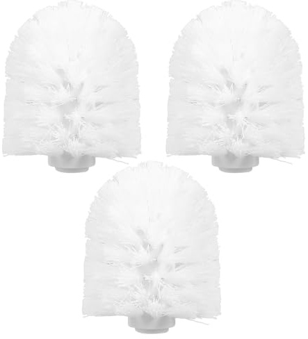 MAJORMENCH 3pcs Toilet Brush Replacement Heads Stiff Bristles Bathroom Cleaning Tool Refill for Home Hotel Office Use Easy Install Compact Design